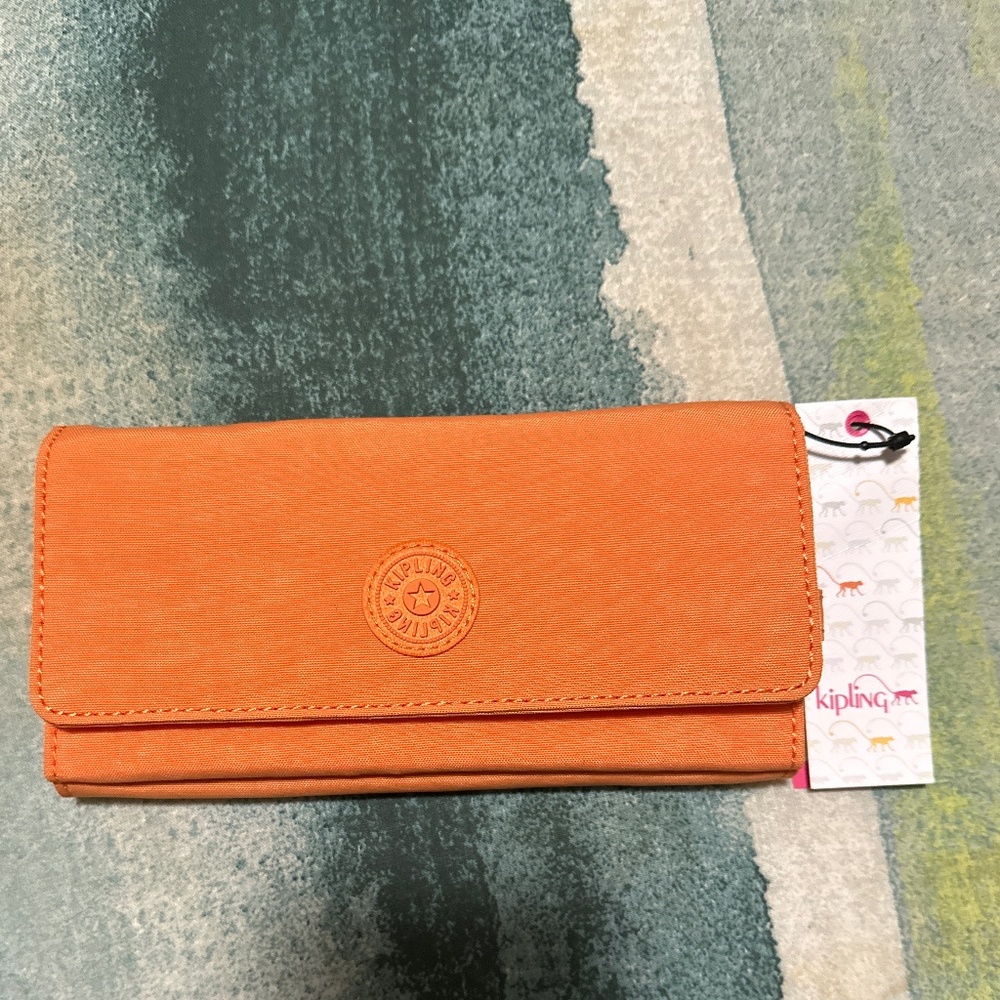 Orange Kipling Snap Wallet NWT